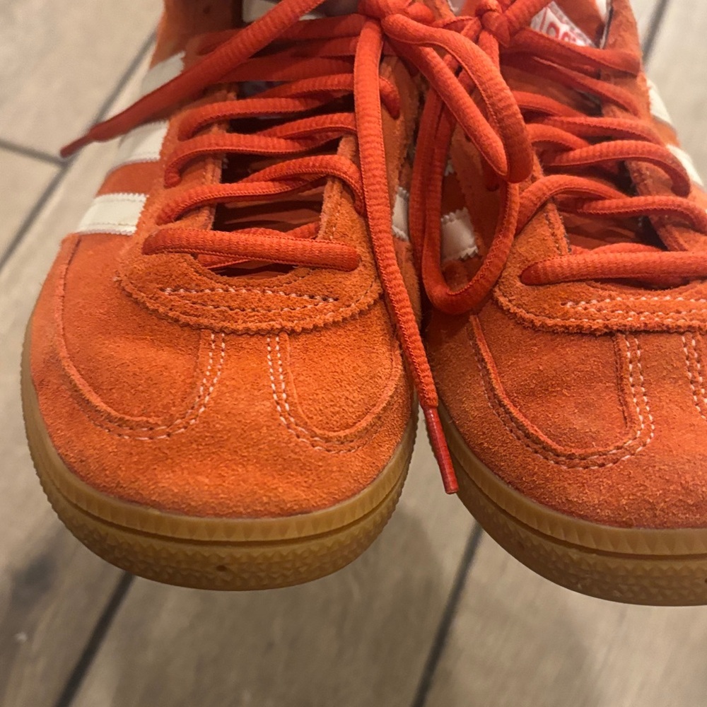 Adidas Handball Spezial Orange Suede Sneakers - Picture 11 of 13